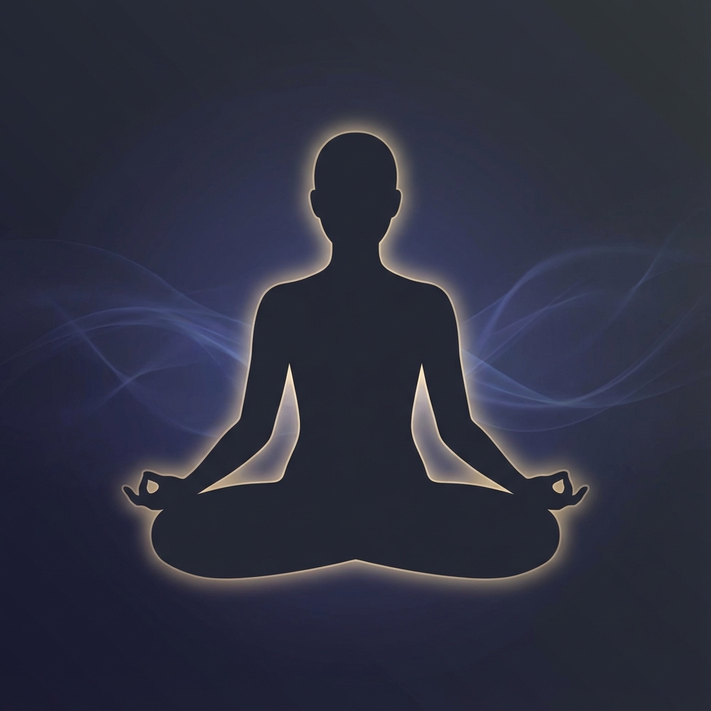 Meditation Silhouette with Chakra Points